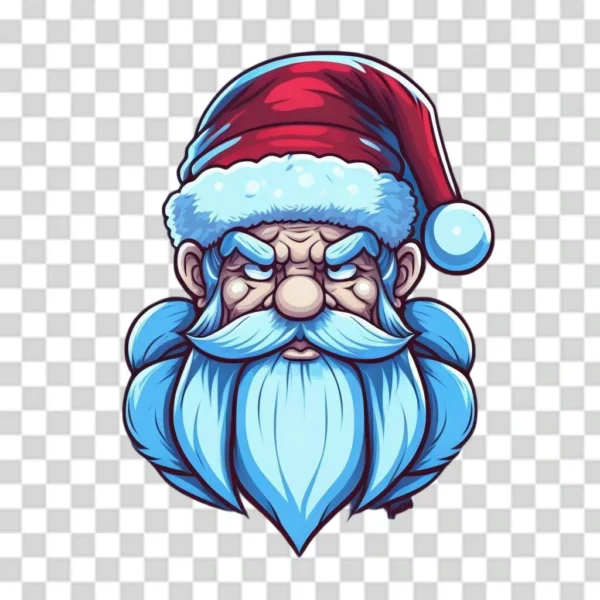 Angry Santa Claus with red hat Logo PNG